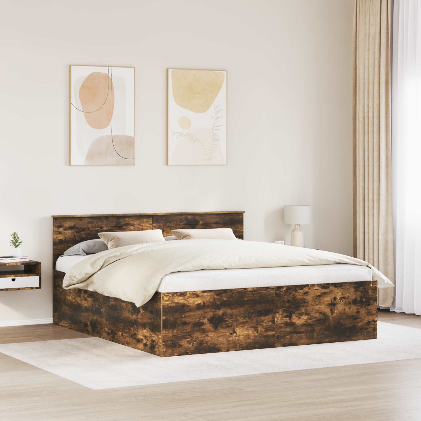 Struttura del letto Rovere fumÃ© 180 x 200 cm Legno multistrato