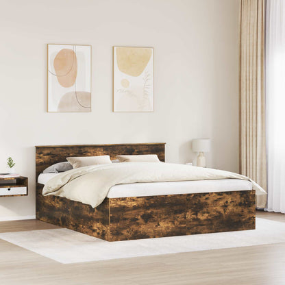 Struttura del letto Rovere fumÃ© 180 x 200 cm Legno multistrato