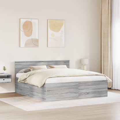 Struttura del letto con testiera Grigio Sonoma 180 x 200 cm