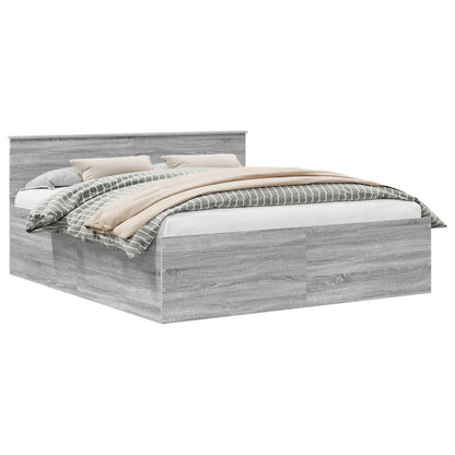 Struttura del letto con testiera Grigio Sonoma 180 x 200 cm