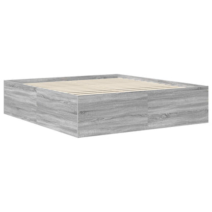 Struttura del letto con testiera Grigio Sonoma 180 x 200 cm