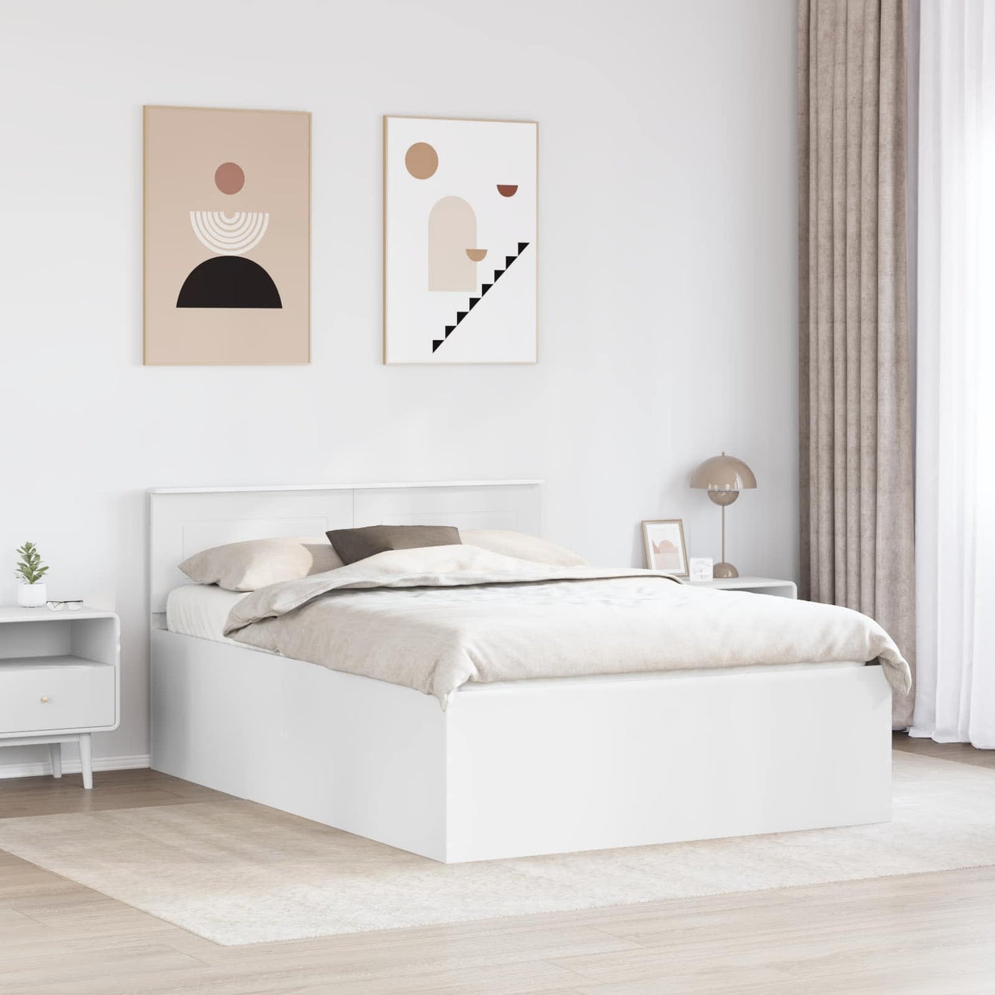 Struttura del letto Bianco 150 x 200 cm Legno multistrato