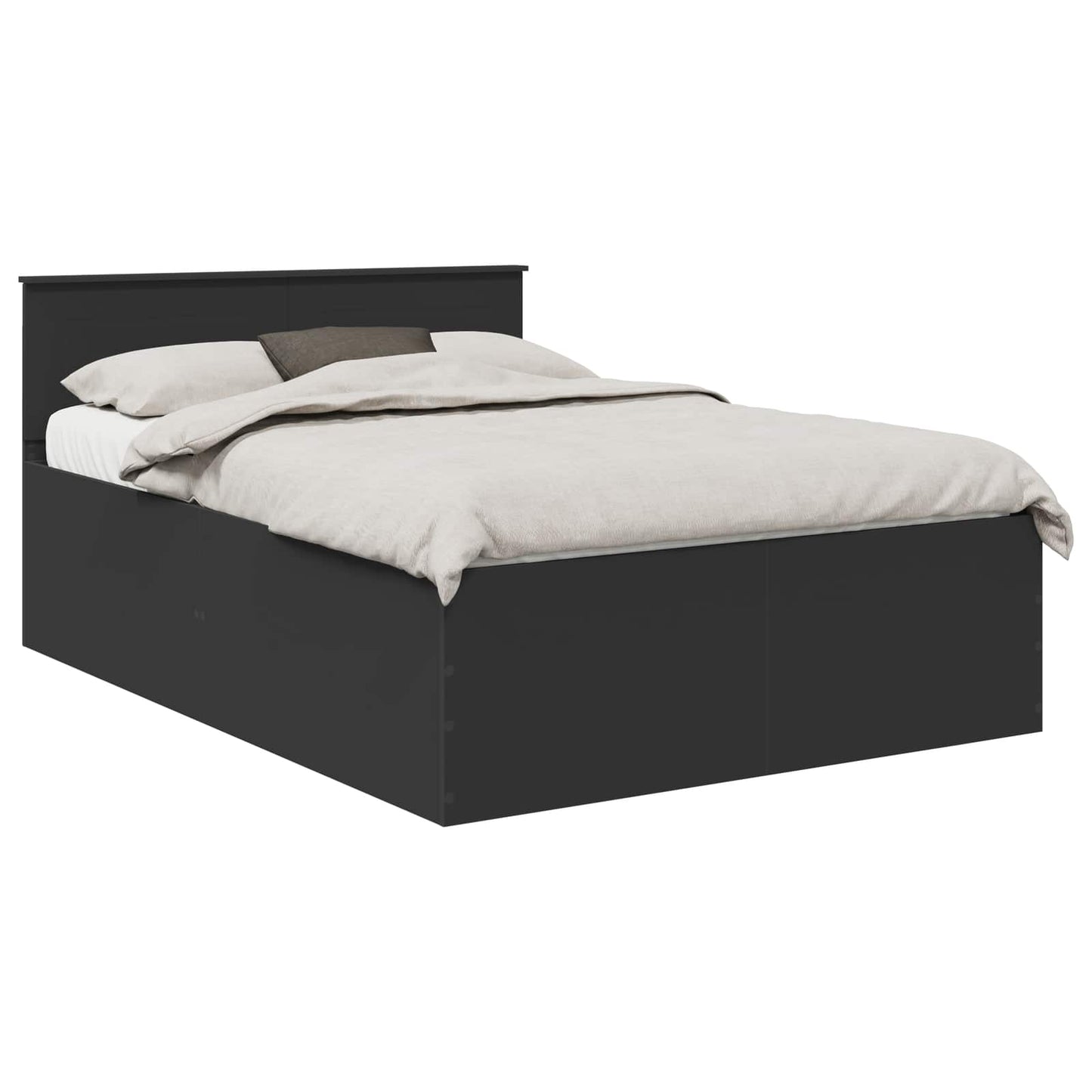 Struttura del letto Nero 140 x 190 cm Legno multistrato
