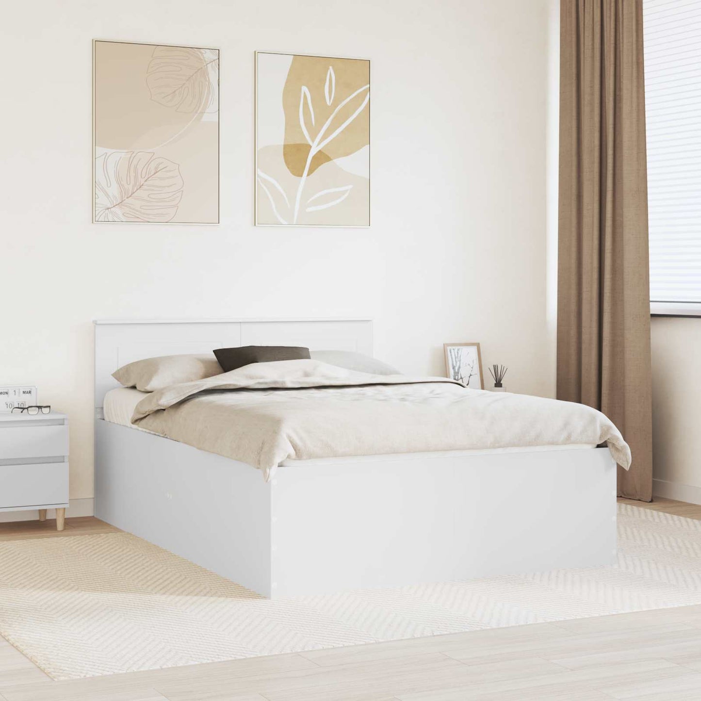 Struttura del letto Bianco 140 x 200 cm Legno multistrato