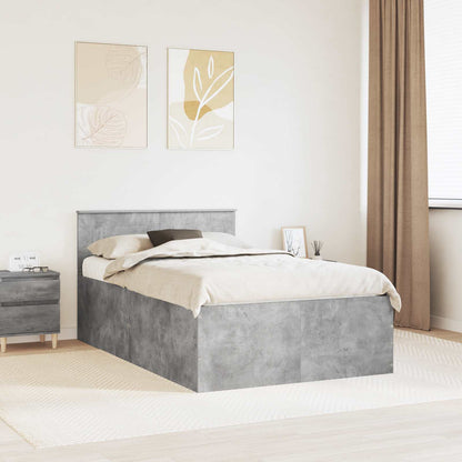 Struttura del letto con testiera Grigio cemento 135 x 190 cm