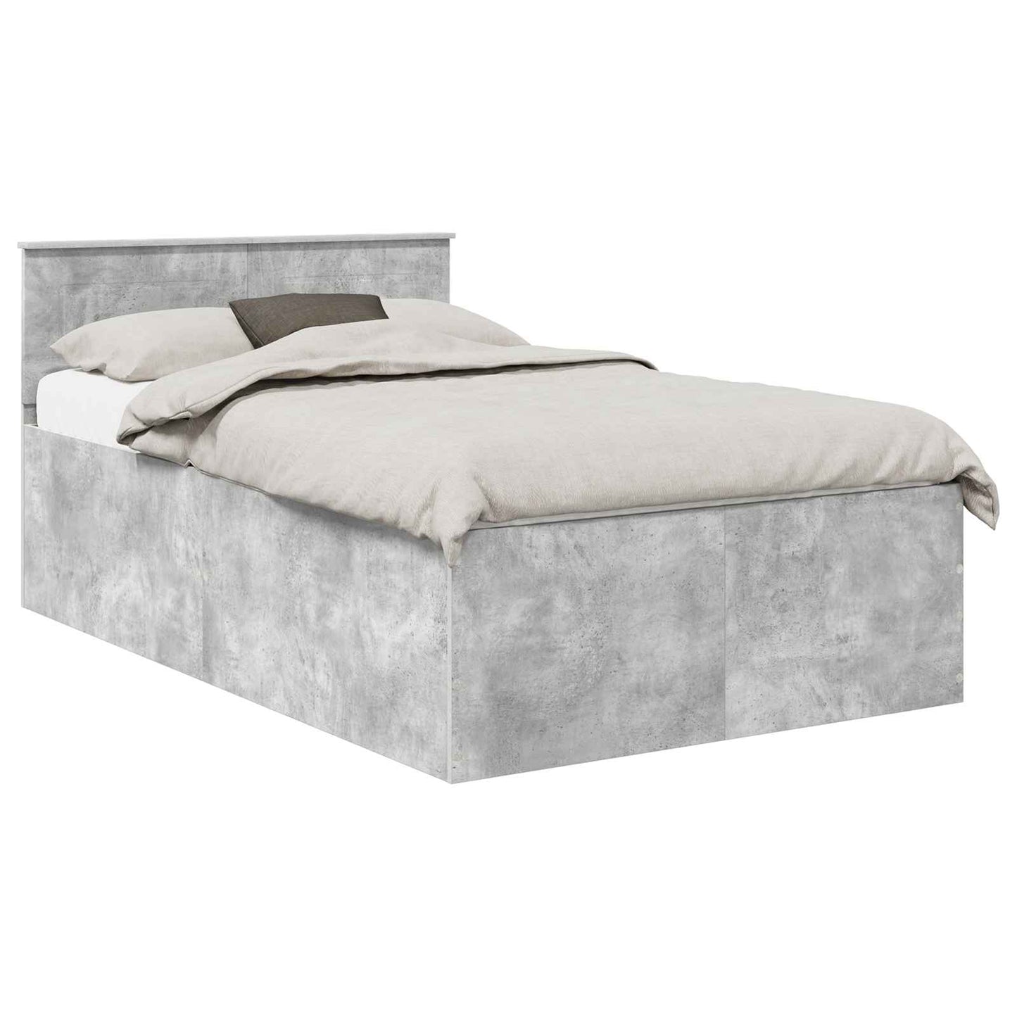 Struttura del letto con testiera Grigio cemento 135 x 190 cm