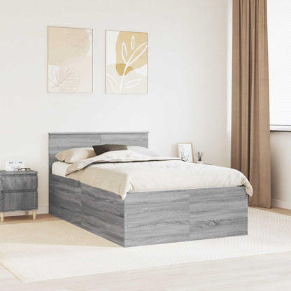 Struttura del letto con testiera Grigio Sonoma 135 x 190 cm
