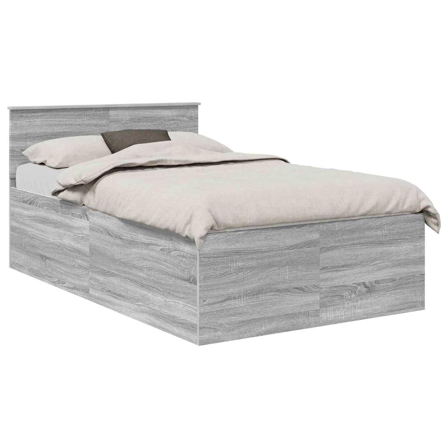 Struttura del letto con testiera Grigio Sonoma 135 x 190 cm