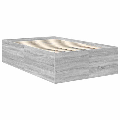 Struttura del letto con testiera Grigio Sonoma 135 x 190 cm