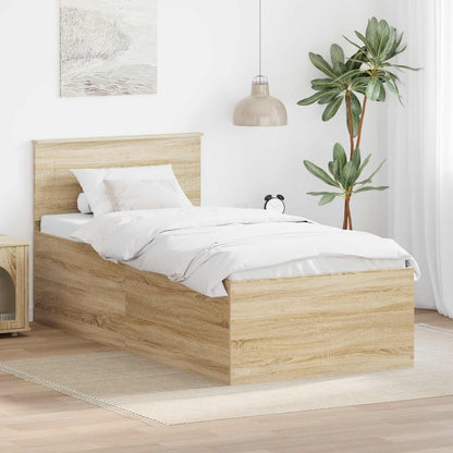Struttura del letto con testiera Rovere Sonoma 120 x 200 cm