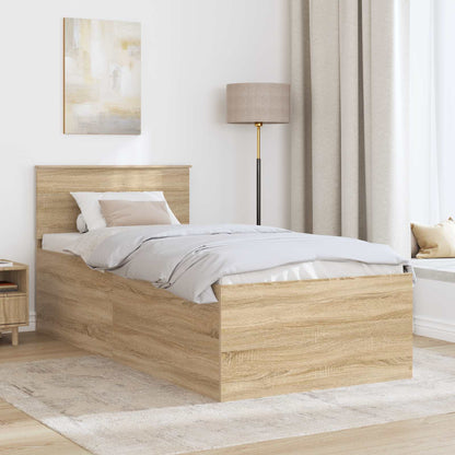 Struttura del letto con testiera Rovere Sonoma 120 x 200 cm
