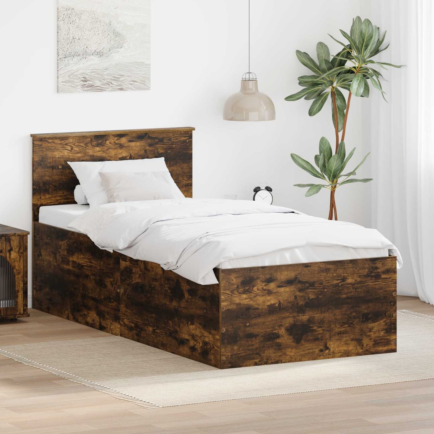 Struttura del letto Rovere fumÃ© 120 x 200 cm Legno multistrato