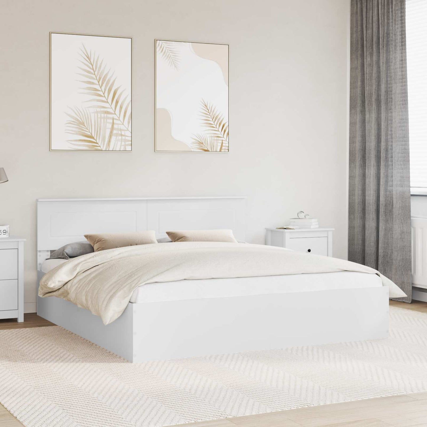 Struttura del letto Bianco 200 x 200 cm Legno multistrato