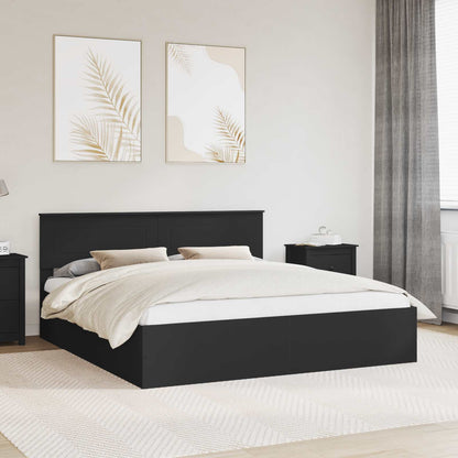 Struttura del letto Nero 200 x 200 cm Legno multistrato