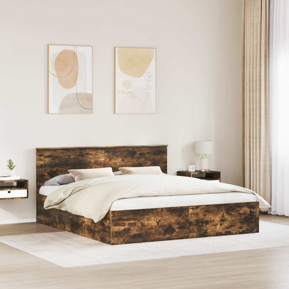 Struttura del letto Rovere fumÃ© 200 x 200 cm Legno multistrato