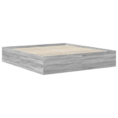 Struttura del letto con testiera Grigio Sonoma 200 x 200 cm