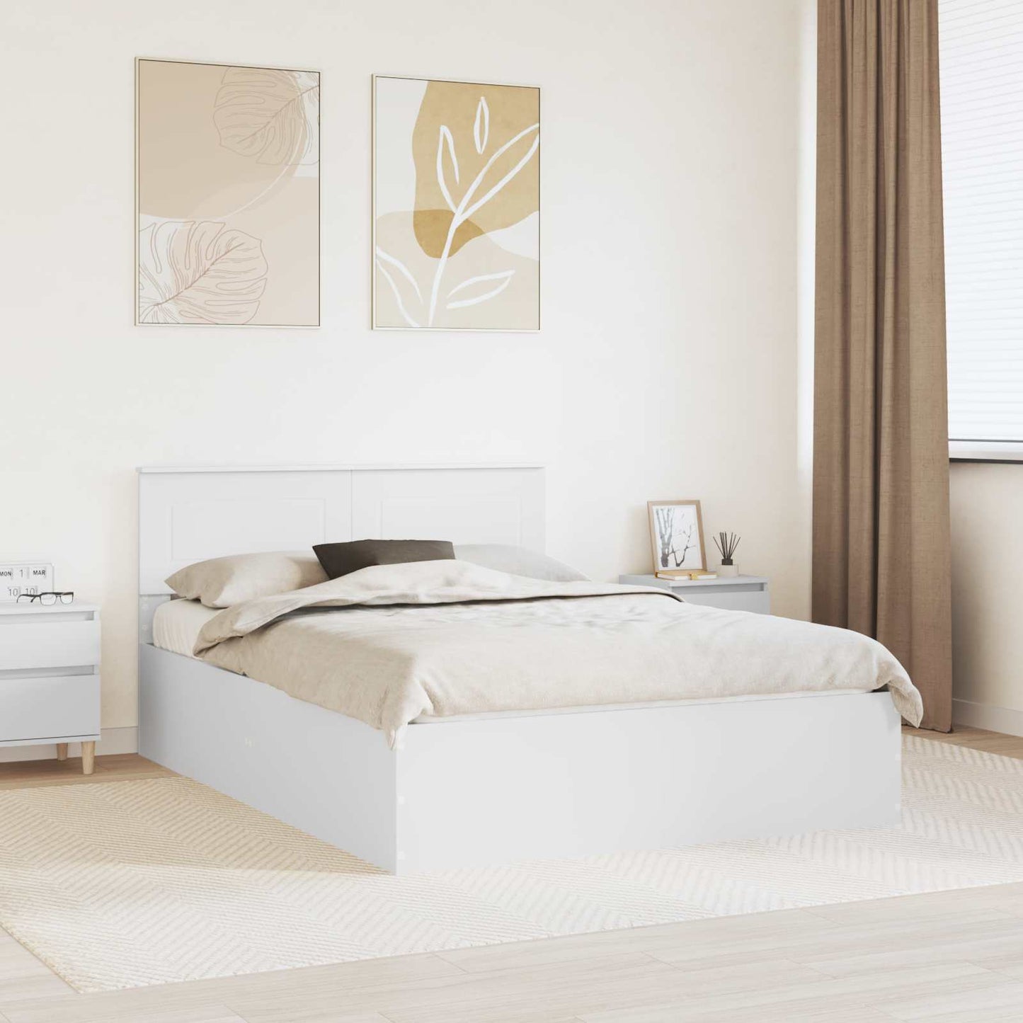 Struttura del letto Bianco 150 x 200 cm Legno multistrato