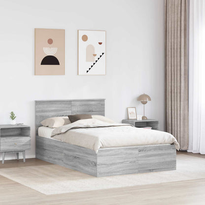 Struttura del letto con testiera Grigio Sonoma 135 x 190 cm