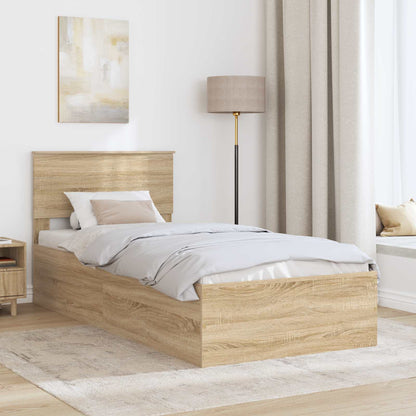 Struttura del letto con testiera Rovere Sonoma 120 x 200 cm