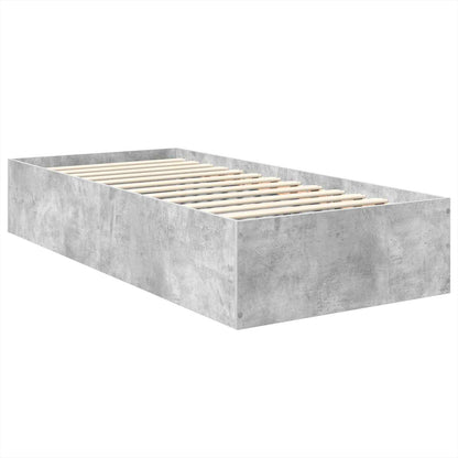 Struttura del letto con testiera Grigio cemento 120 x 200 cm