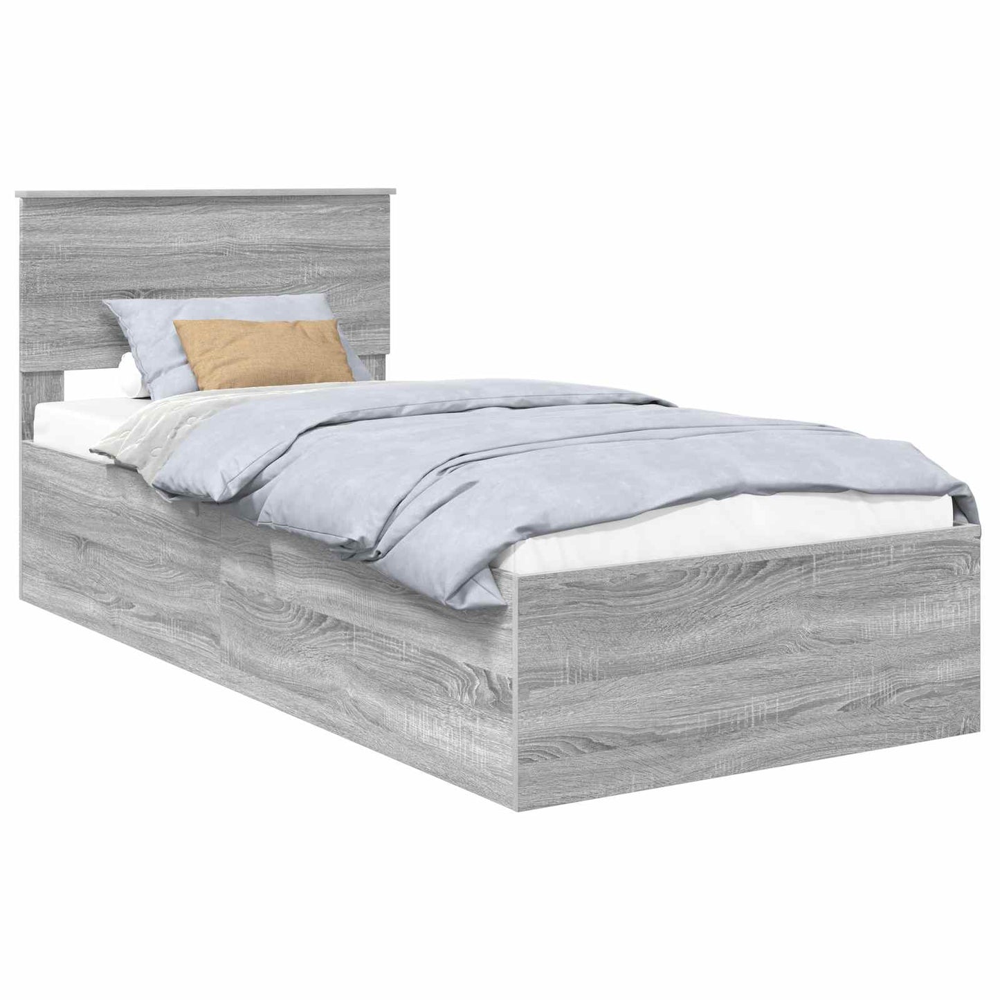 Struttura del letto con testiera Grigio Sonoma 120 x 200 cm