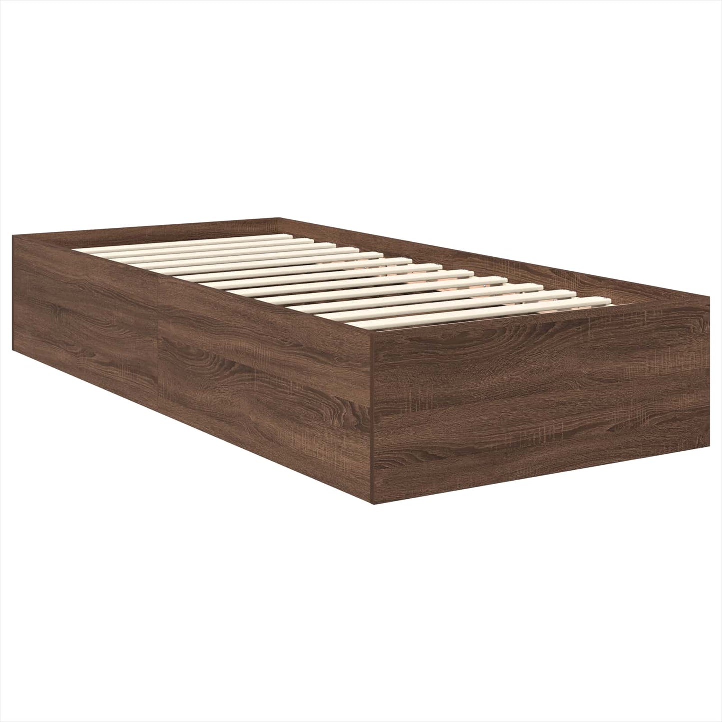 Struttura del letto con testiera Rovere Marrone 90 x 190 cm