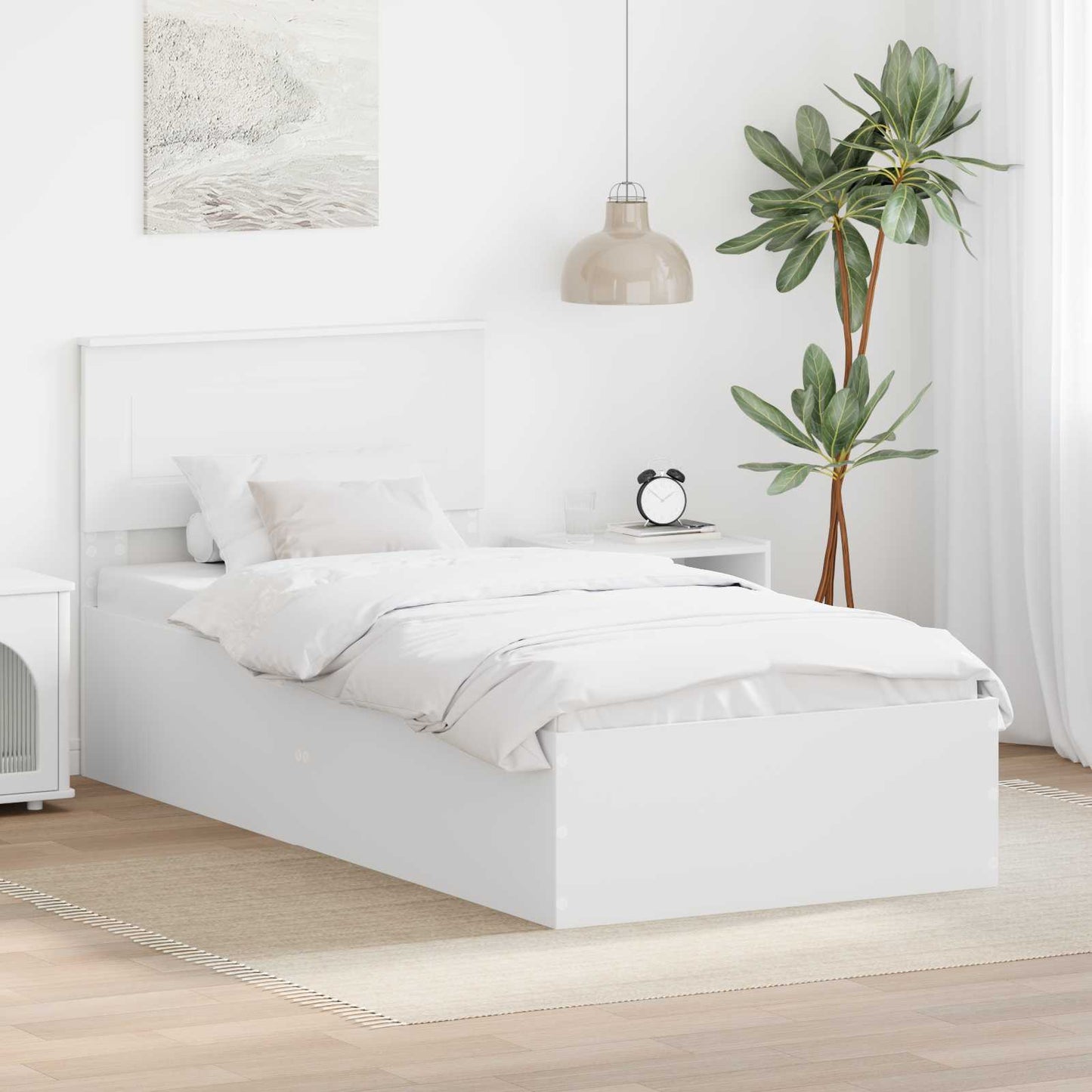 Struttura del letto Bianco 90 x 200 cm Legno multistrato