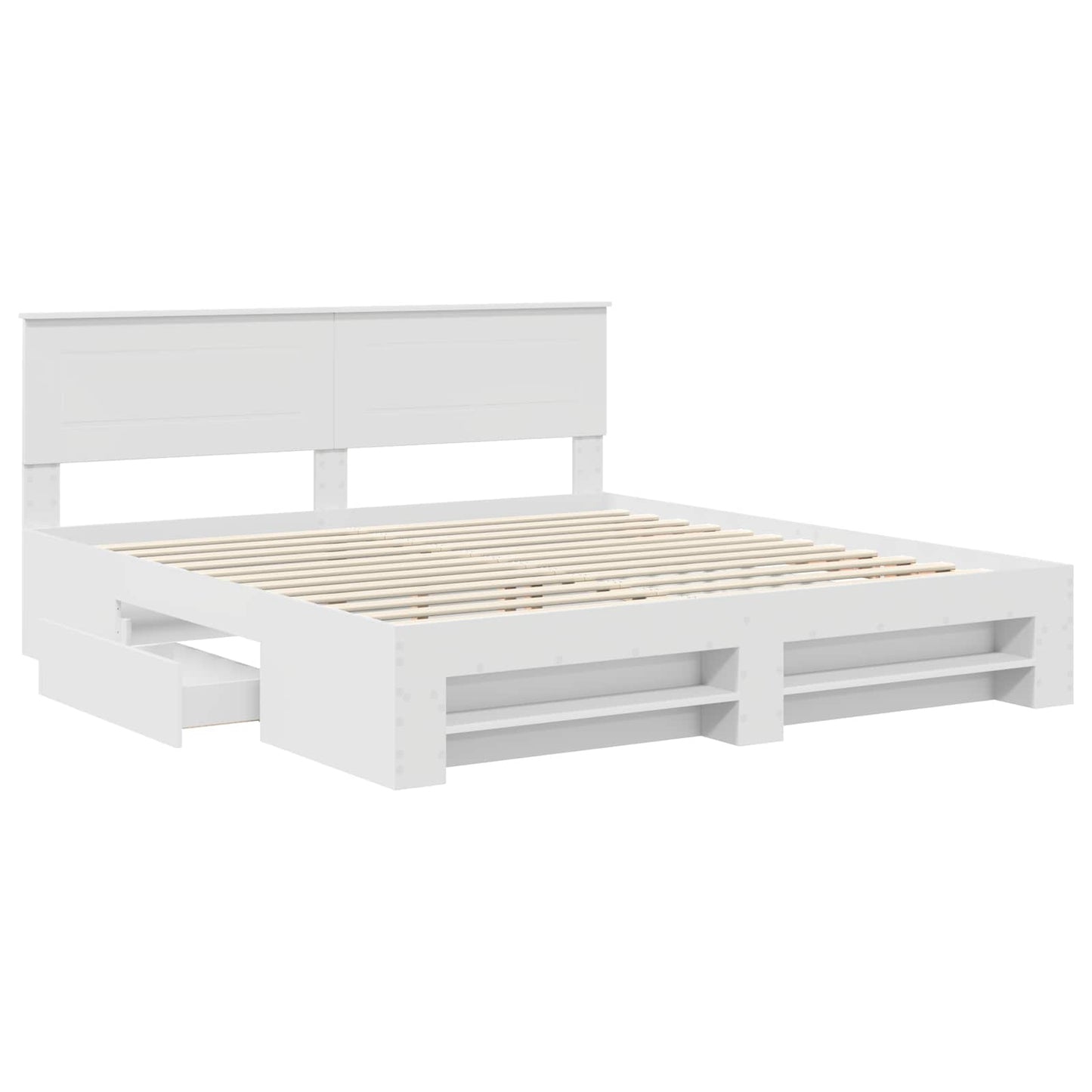Struttura del letto Bianco 200 x 200 cm Legno multistrato
