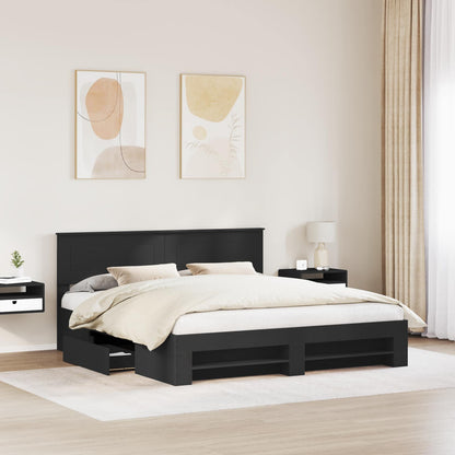 Struttura del letto Nero 200 x 200 cm Legno multistrato
