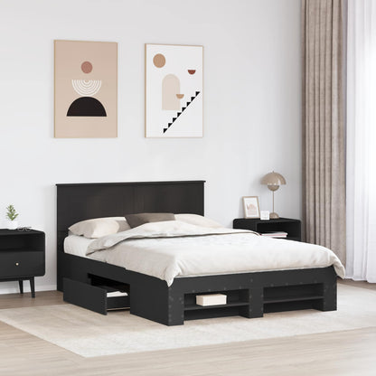 Struttura del letto Nero 140 x 200 cm Legno multistrato