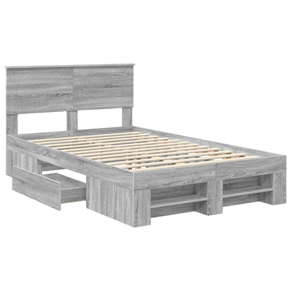 Struttura del letto con testiera Grigio Sonoma 137 x 203 cm