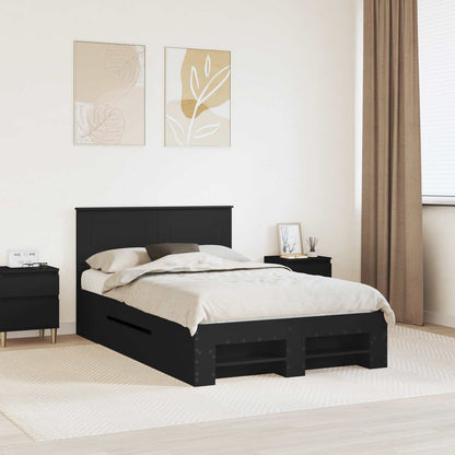 Struttura del letto Nero 120 x 200 cm Legno multistrato