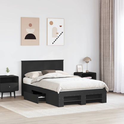 Struttura del letto Nero 120 x 200 cm Legno multistrato