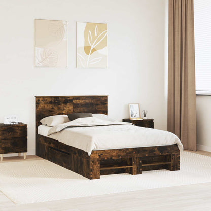 Struttura del letto Rovere fumÃ© 120 x 200 cm Legno multistrato