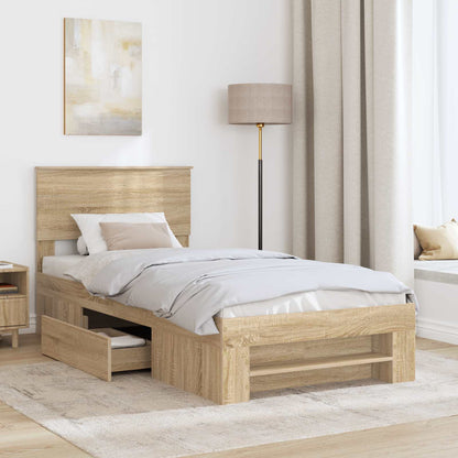 Struttura del letto Rovere Sonoma 100 x 200 m Legno multistrato