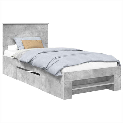 Struttura del letto con testiera Grigio cemento 100 x 200 m
