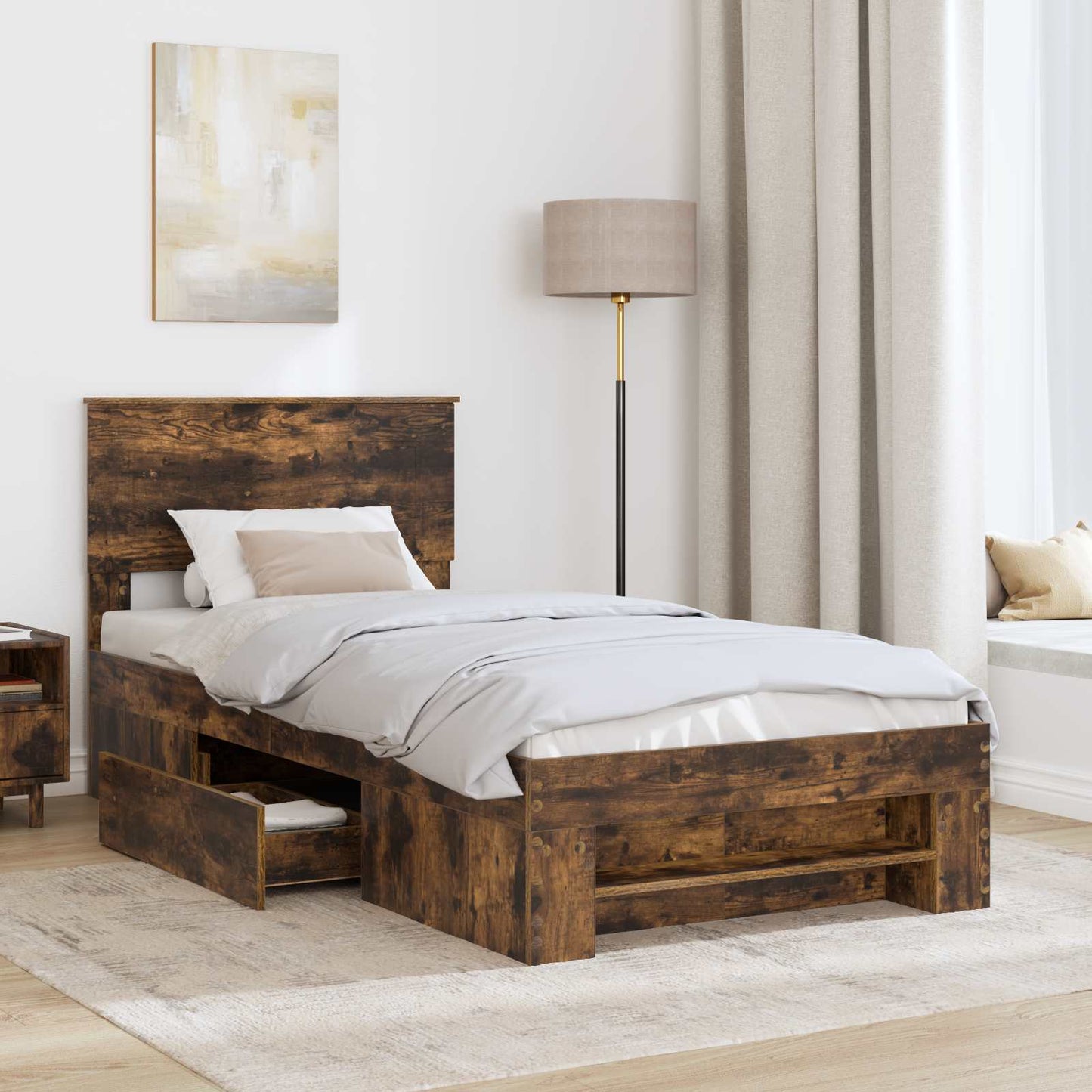 Struttura del letto Rovere fumÃ© 100 x 200 m Legno multistrato