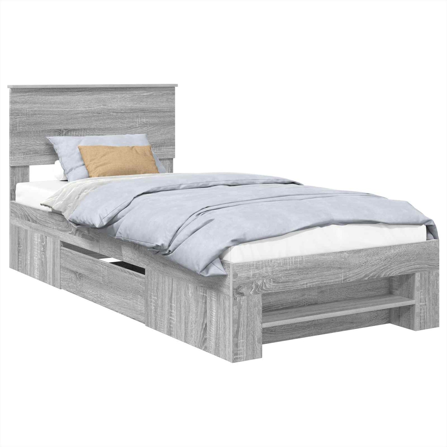 Struttura del letto Grigio Sonoma 100 x 200 m Legno multistrato