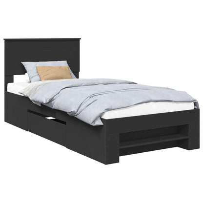 Struttura del letto Nero 90 x 200 cm Legno multistrato