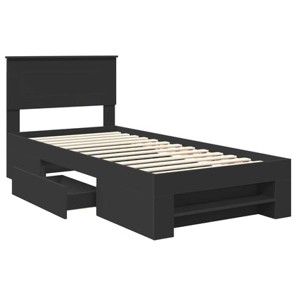 Struttura del letto Nero 90 x 200 cm Legno multistrato