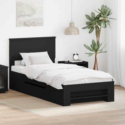 Struttura del letto Nero 90 x 200 cm Legno multistrato