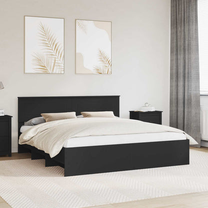 Struttura del letto Nero 200 x 200 cm Legno multistrato