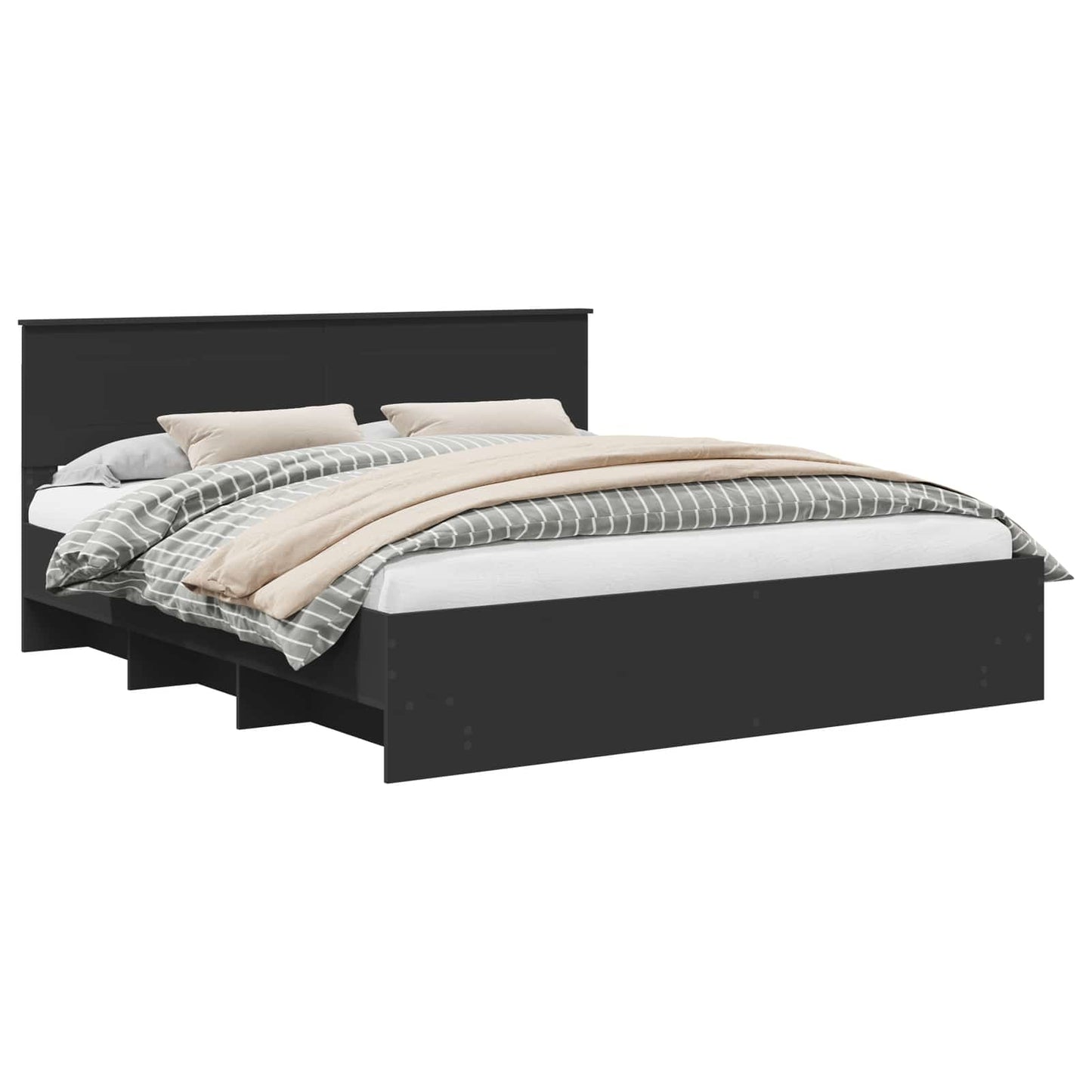 Struttura del letto Nero 200 x 200 cm Legno multistrato