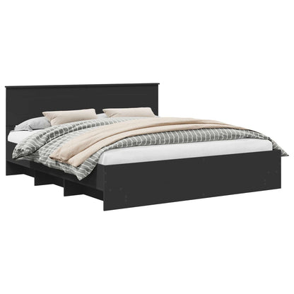 Struttura del letto Nero 200 x 200 cm Legno multistrato