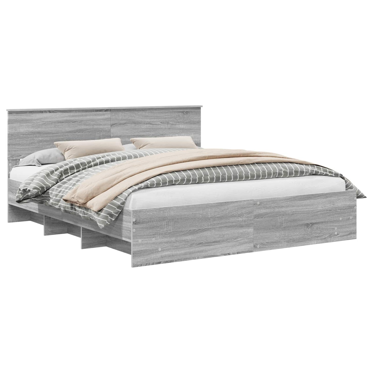 Struttura del letto con testiera Grigio Sonoma 200 x 200 cm