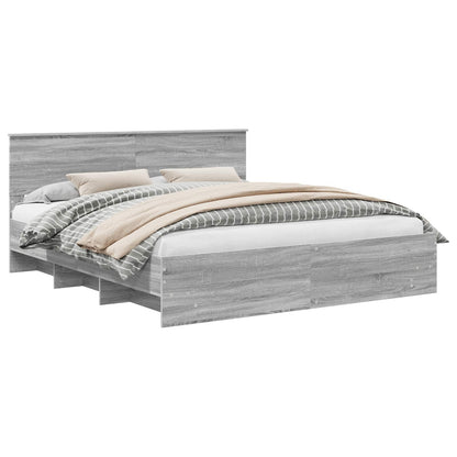 Struttura del letto con testiera Grigio Sonoma 200 x 200 cm