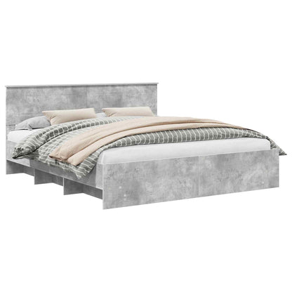 Struttura del letto con testiera Grigio cemento 180 x 200 cm