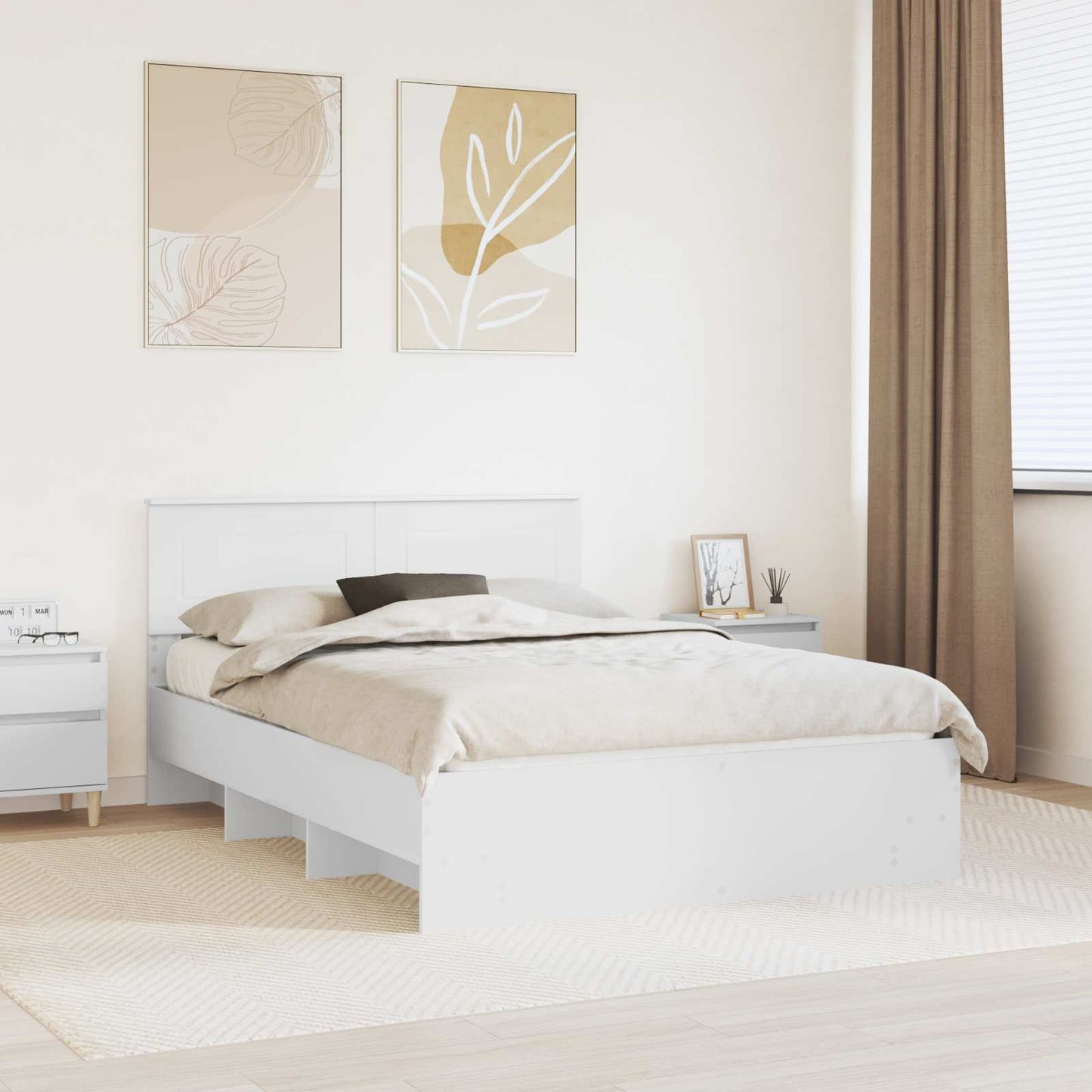 Struttura del letto Bianco 150 x 200 cm Legno multistrato