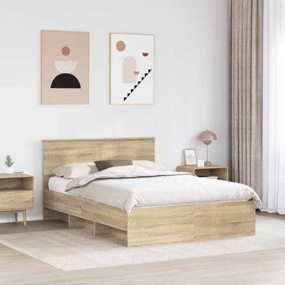 Struttura del letto con testiera Rovere Sonoma 140 x 200 cm
