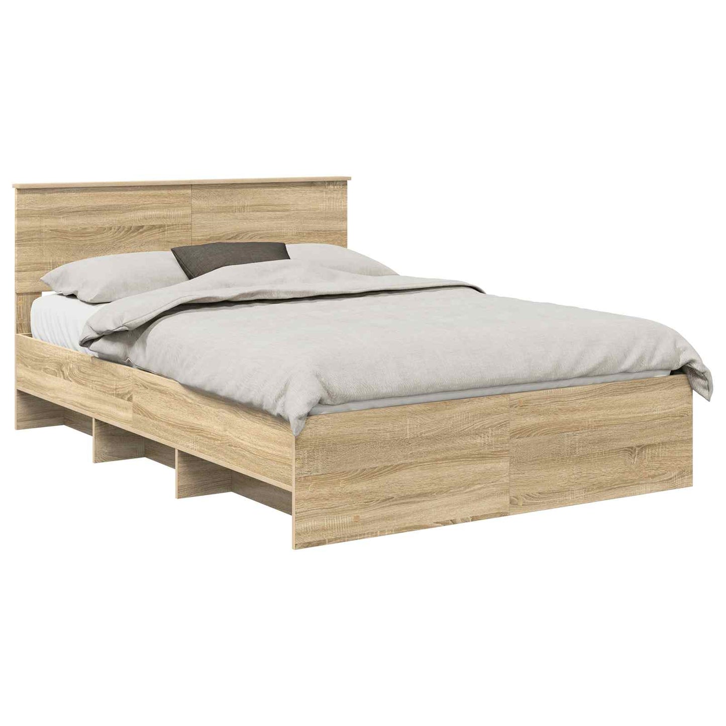 Struttura del letto con testiera Rovere Sonoma 140 x 200 cm